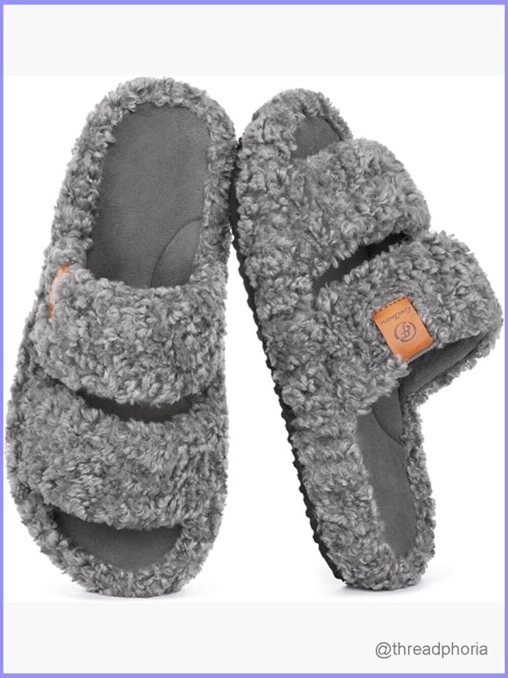 Fuzzy Open Toe Slippers Memory Foam Comfort Indoor House Shoes